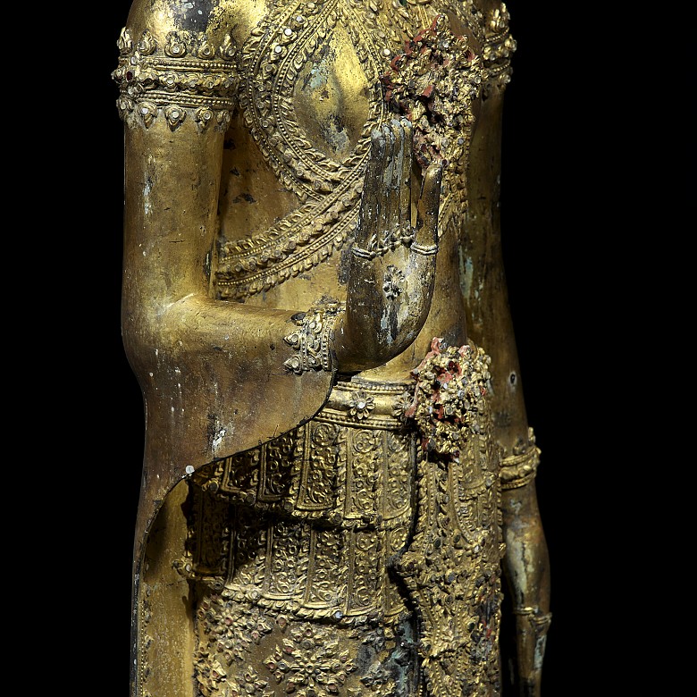 Thai Buddha in golden bronze, 20th century