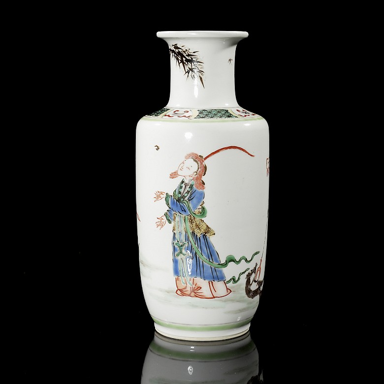 Wucai Porcelain Vase ‘Characters’, Qing dynasty