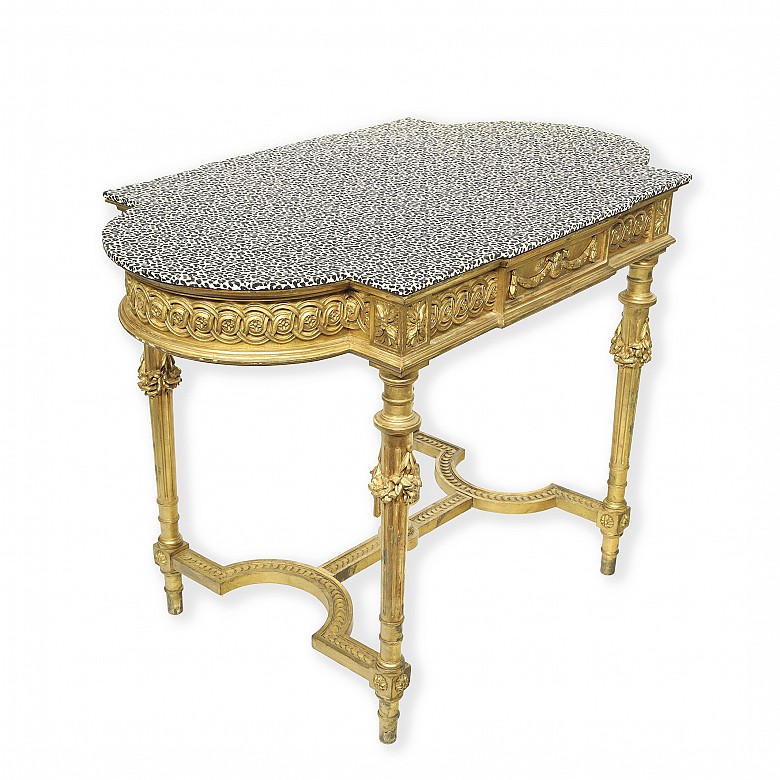 Wooden coffee table, Louis XVI style, early 20th century