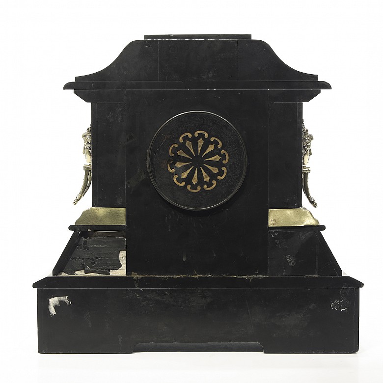 Large marble clock, Napoleon III style,  20th century - 2