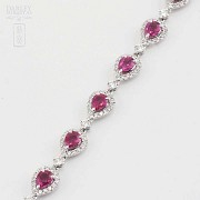 18k white gold bracelet with rubies and diamonds.