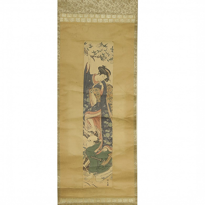 Japanese painting ‘Noble couple’ 20th century - 1