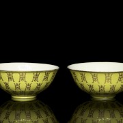 Pair of porcelain bowls famille rose, with Tongzhi seal