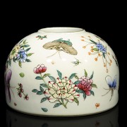 Porcelain enamelled ‘Butterflies’ vessel, early 20th century