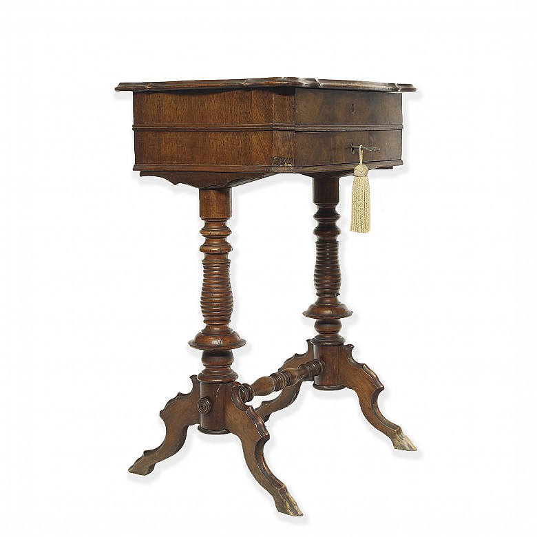 Wooden sewing table, 19th century