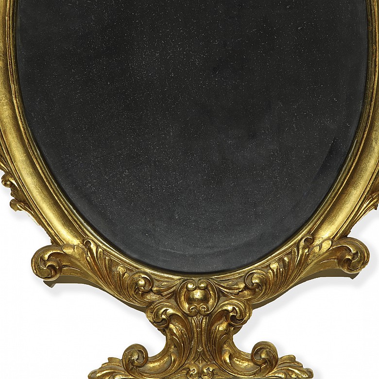 Mirror with gilded wooden frame, 20th century