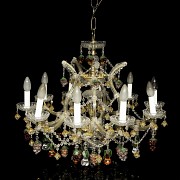 Chandelier lamp with fruit decorations, 20th century