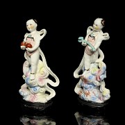 Pareja de niños de porcelana, s.XX - 6