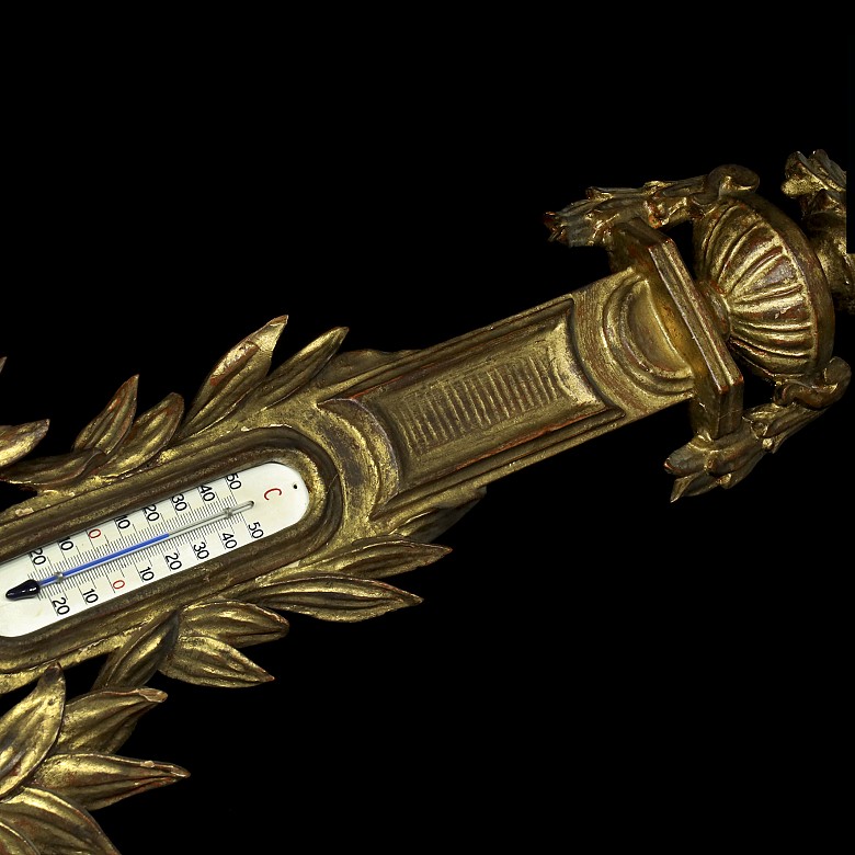 Gilded wood barometer, Louis XVI style, 20th century