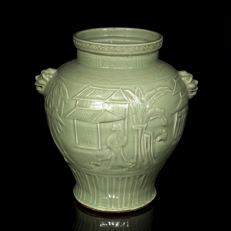 Glazed ceramic baluster vase, 20th century