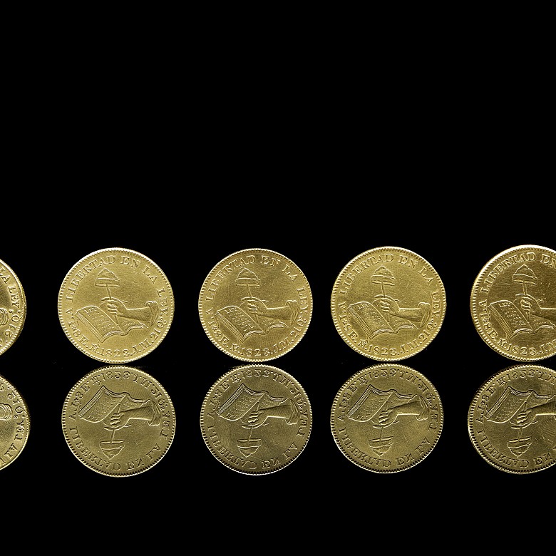 Five gold coins “Republic of Mexico”