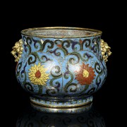 Small cloisonné bronze censer, with Kangxi mark