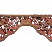 Lot of six decorative carved wooden details, Peranakan, early 20th century