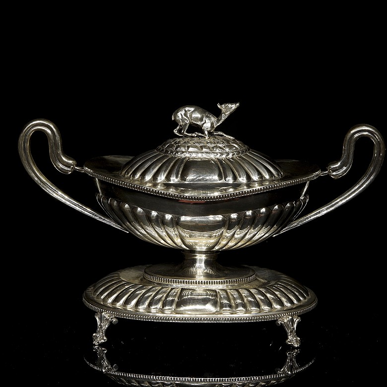 Silver tureen ‘Deer’, 20th century