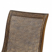 Valenti. Slipper style armchair with wicker grille seat, 20th century