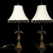 Almerich. Pair of lamps with pineapple base, 20th century