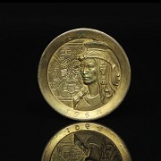 Mexican gold-plated silver medal coin, 1964