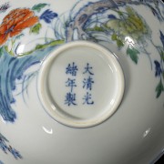 Doucai “Flowers and Birds” bowl, Qing Dynasty