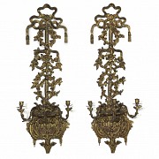 Pareja de grandes candelabros de pared, S.XIX-XX