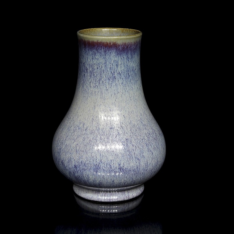 Flambé-glazed ceramic vase, with Yongzheng seal