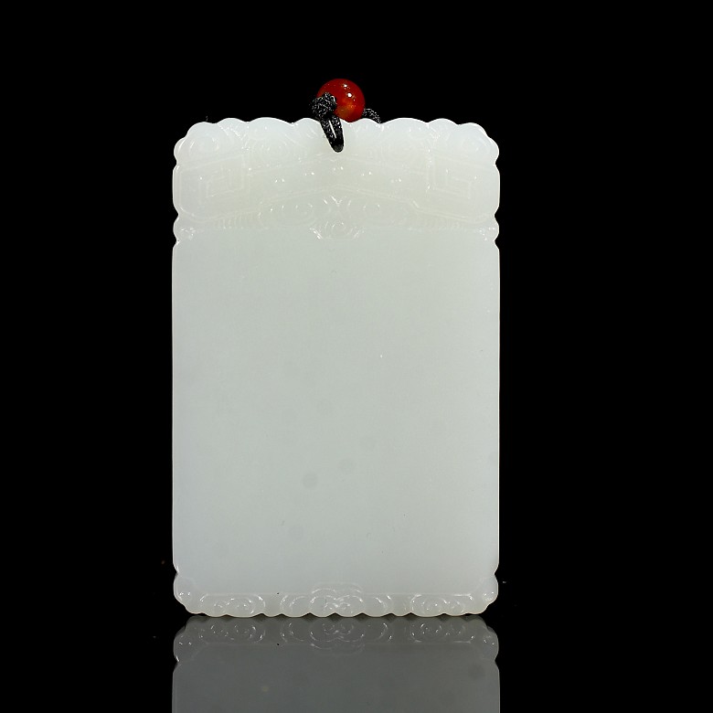 Hetian white jade plaque, Republic of China