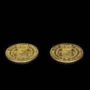 Two gold coins ‘Philippe V’, Mexico 18th century