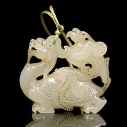 Carved jade pendant 'dragon and phoenix', Eastern Han Dynasty