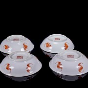 Set of four ‘Fish and Bats’ dishes, Qing dynasty