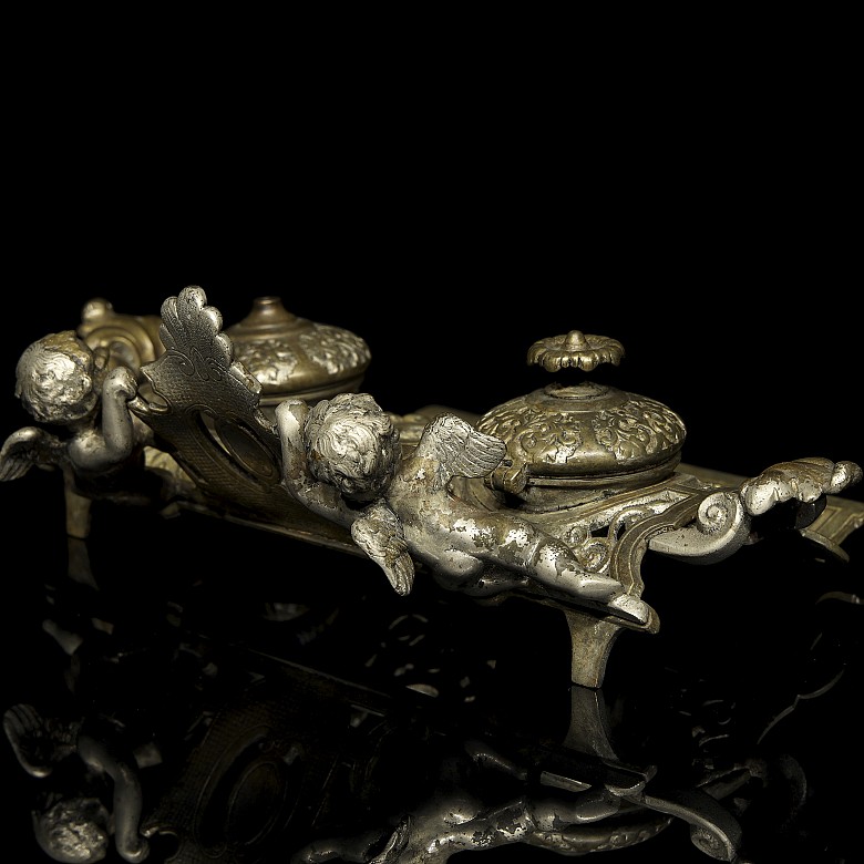 Double writing desk “Couple of angels” Louis XIV style, late XIX century - 10