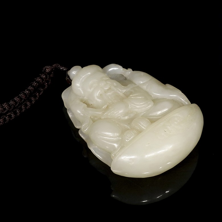 White jade ‘Fisherman’ pendant, Qing dynasty - 3