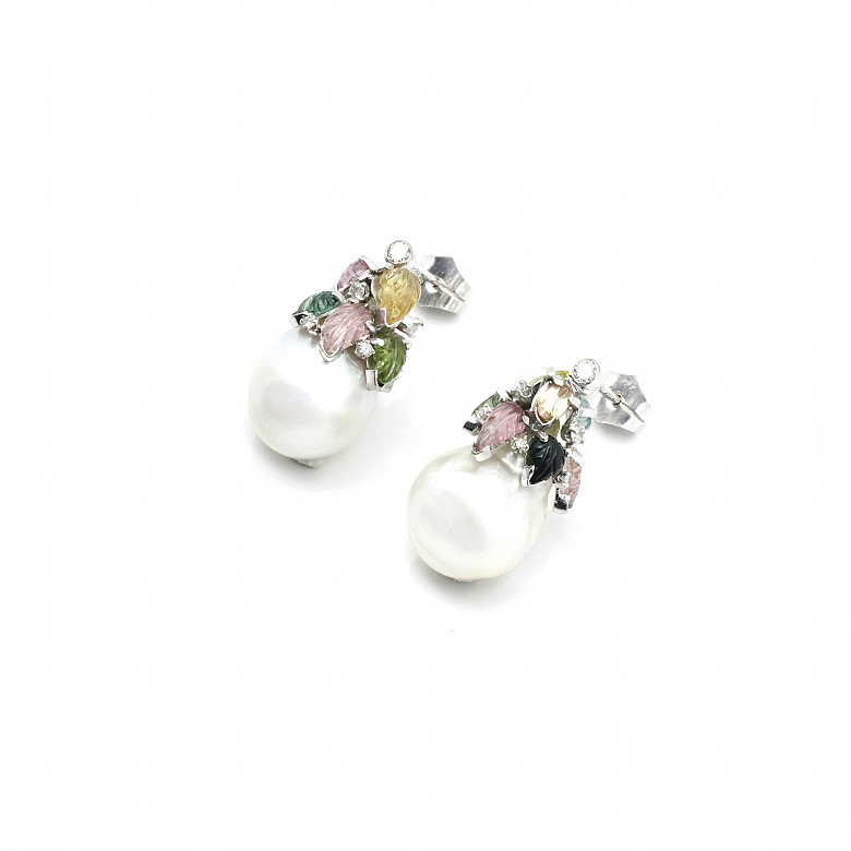 Earrings with Australian pearls of approx. 13-15mm