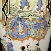 Vase with handles and a palace scene, 20th century