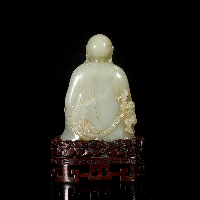 Carved jade figurine ‘Luohan and dragon’, Qing dynasty, Qianlong period