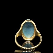 Anillo en oro amarillo y turquesa