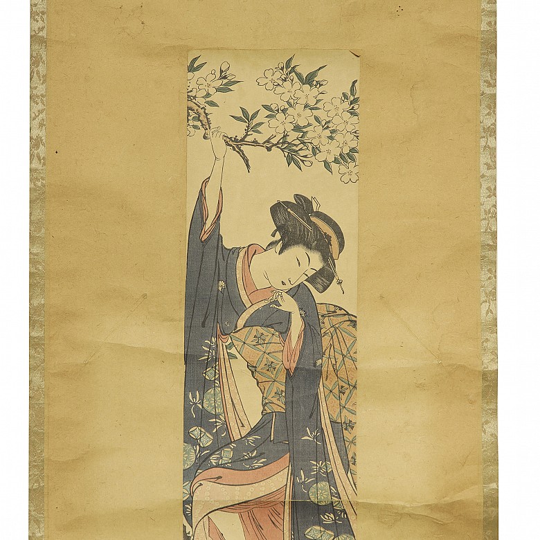 Japanese painting ‘Noble couple’ 20th century