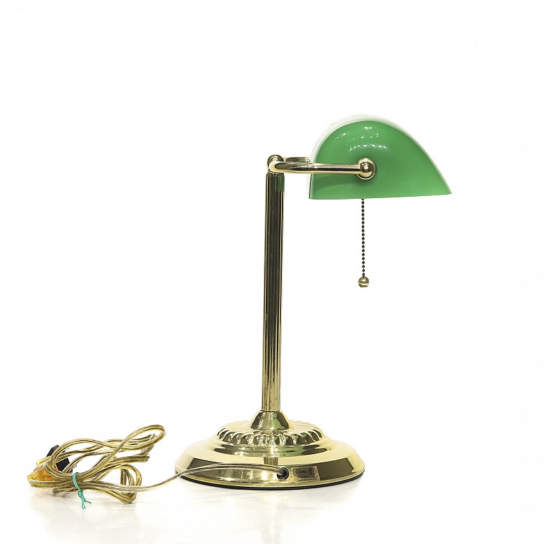 Emeralite style desk lamp, late 20th century