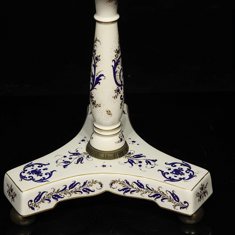 Enameled porcelain side table, 20th century