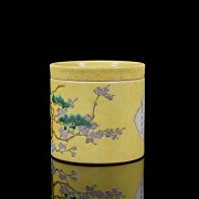 Porcelain enamelled ‘Landscape’ jar, 20th century