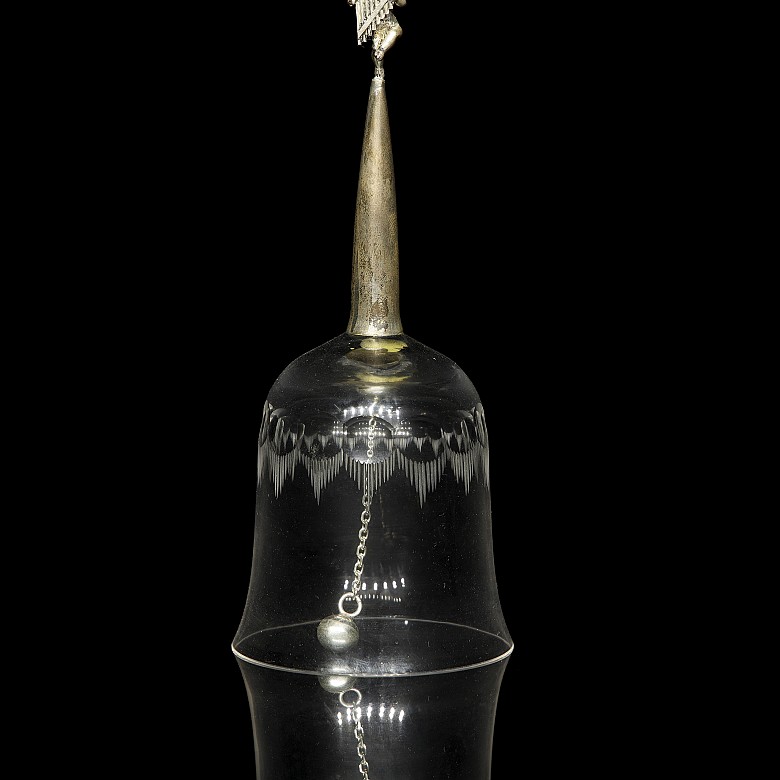 Silver and crystal bell ‘Angel with flute’