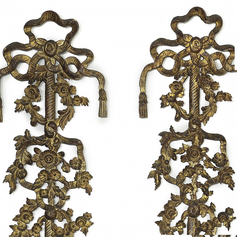 Pareja de grandes candelabros de pared, S.XIX-XX