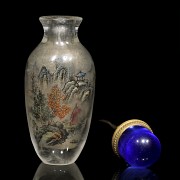 Botella de rapé de vidrio pintado, dinastía Qing, S.XIX