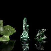 Three Lalique glass figurines, 20th century