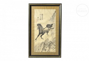 Chinese painting ‘Galloping Horse’, 20th century