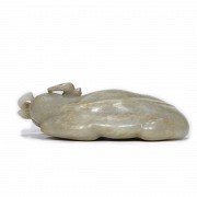 Carved jade bull, Qing dynasty.