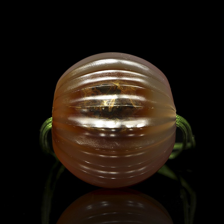 Carved agate bead, Liao-Jin culture