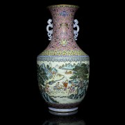 Large porcelain vase, pink family, 20th century