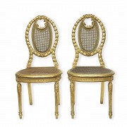 Pair of Louis XVI style chairs, early 20th century