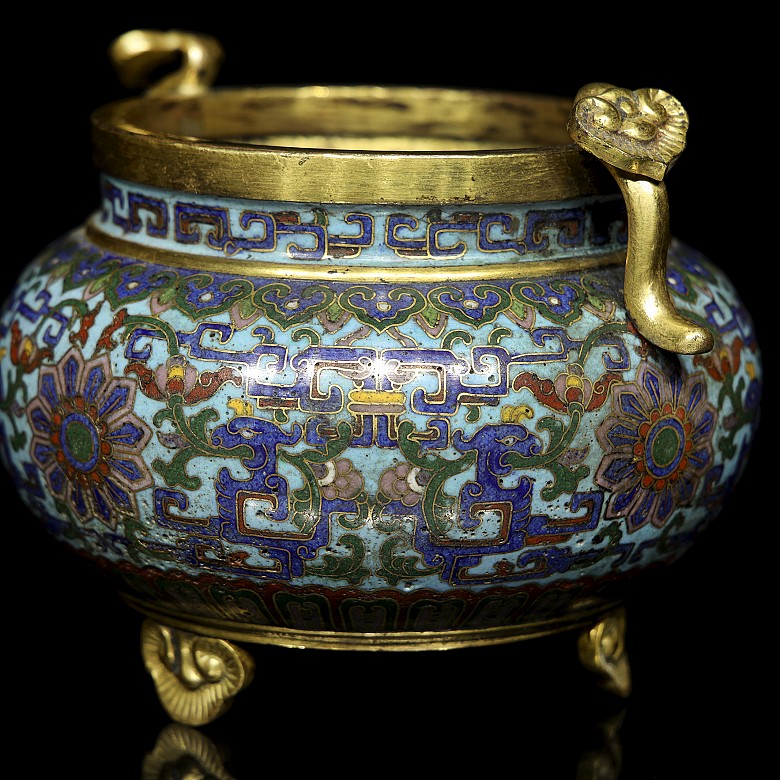 Cloisonné tripod censer ‘Ruyi and phoenix’, Qing dynasty - 2