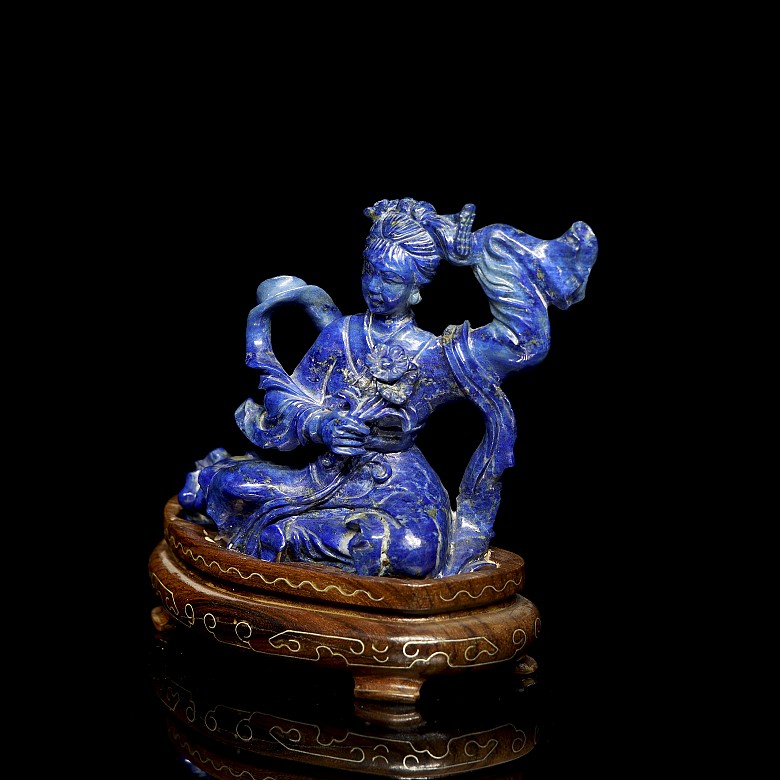 Carved lapis lazuli figure ‘Lady’, 20th century