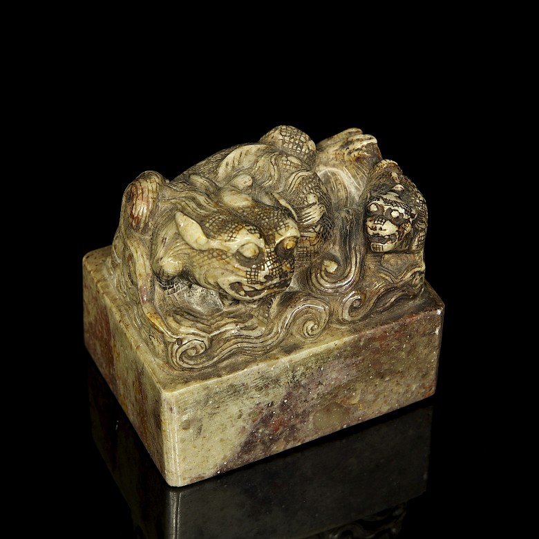 Hardstone seal “Mythical Beasts”, Qing dynasty